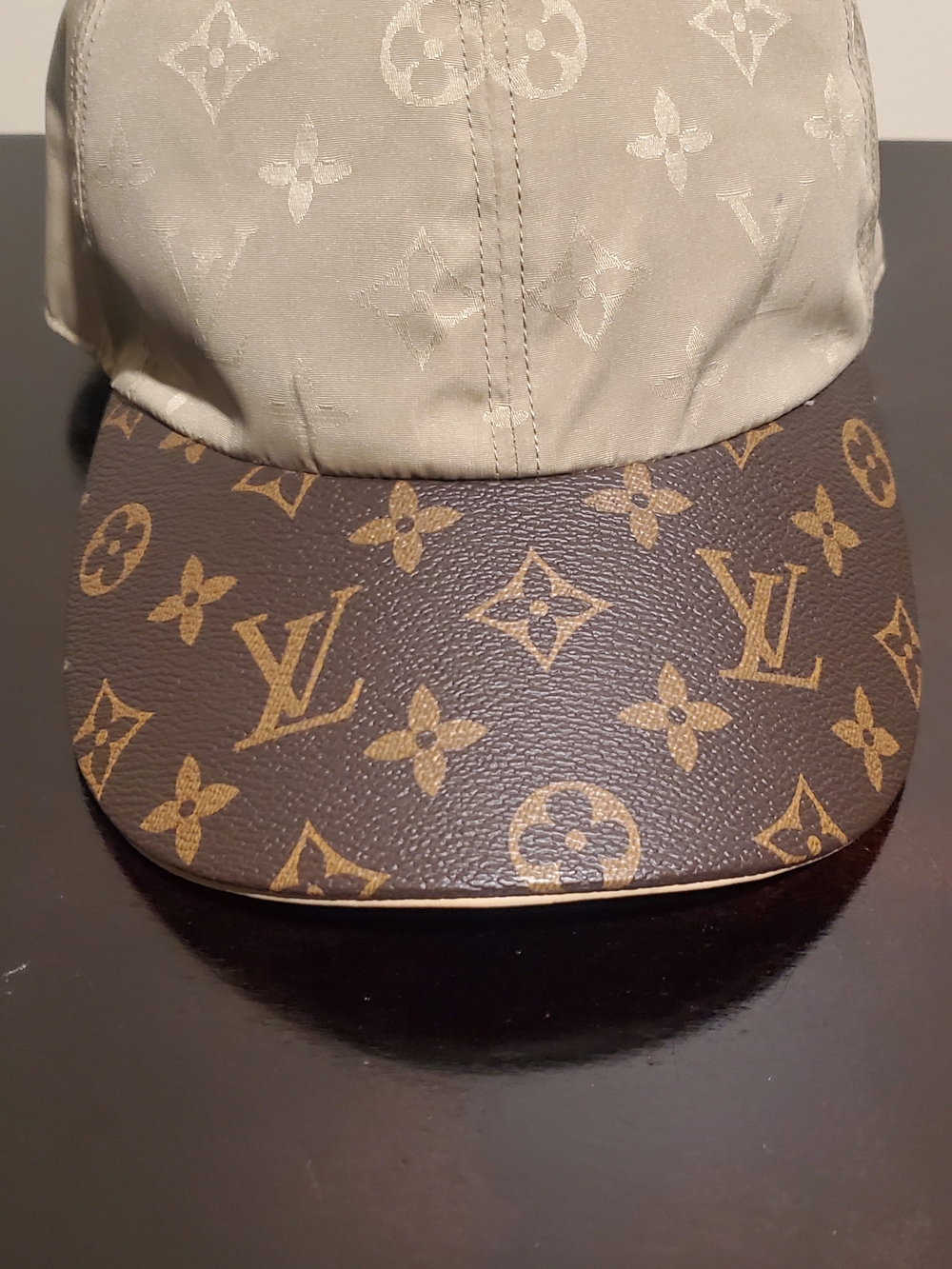 Louis Vuitton Beige Crown with Monogram Brown Visor Cap